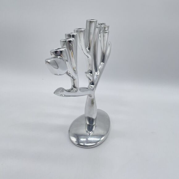 Nambe Tree of Life Menorah Silver 13.5” X 9” Marilyn Davidson - Picture 4 of 7